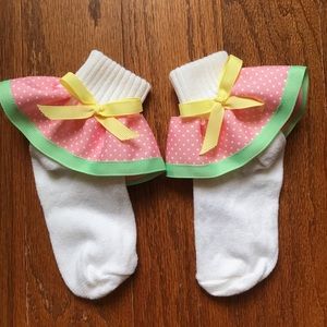 I’m Yours Girls Pink Watermelon Socks w/ Bow